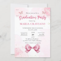 Elegant Pink & Gold Graduation Party Invitation
