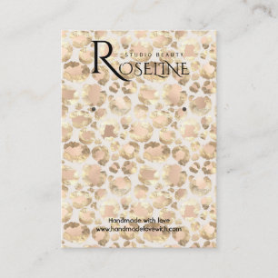 Elegant Pink Gold Leopard Print Display Card