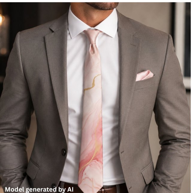Elegant Pink Gold Marble Tie (Creator Uploaded)