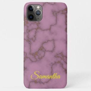Elegant Pink & Gold Marble with Personalised Name Case-Mate iPhone Case
