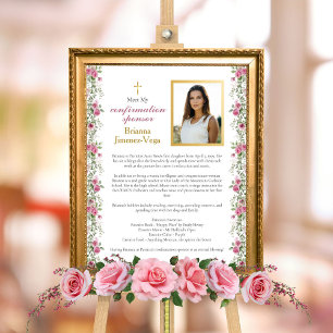 Elegant Pink Gold Meet My Confirmation Sponsor Photo Print