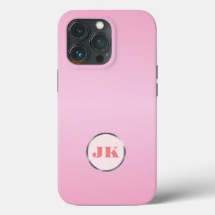 Elegant Pink Gold Metal Custom monogrammed iPhone 13 Pro Case