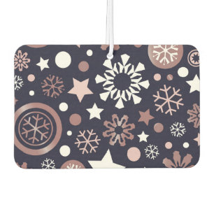 Elegant pink gold metallic winter snowflakes car air freshener