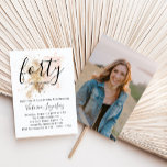 Elegant Pink & Gold Photo 40th Birthday Party Invitation<br><div class="desc">You will love this birthday party invitation. The elegant design features a pink and gold watercolor splash and a sophisticated font. It is feminine and chic. Do you need it for a different age? No problem, it can be personalised by clicking the "PERSONALIZE" button and you can even change colours,...</div>