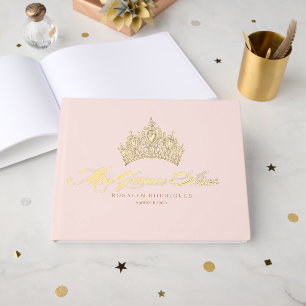 Elegant Pink Gold Quinceanera Guest Book