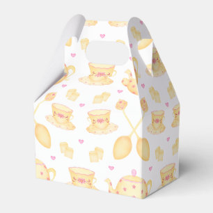 Elegant Pink & Gold Watercolour Tea Party Favour Box