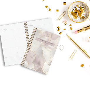Elegant Pink & Gray Marble Luxury Notary Public Planner