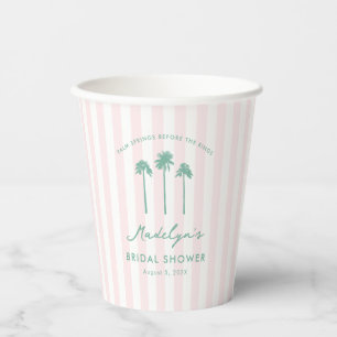 Elegant Pink Green Palm Springs Bridal Shower Paper Cups