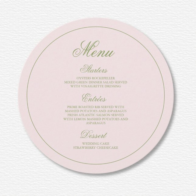 Elegant Pink Green Polka Dots Wedding Menu (Creator Uploaded)