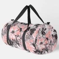 Elegant Pink Grey Floral Pattern Personalised Name