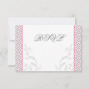 Elegant Pink & Grey Garden Wedding Invitations