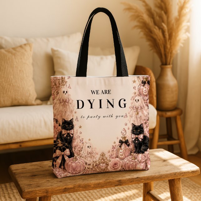 Elegant Pink Halloween Celebration Tote Bag (Creator Uploaded)