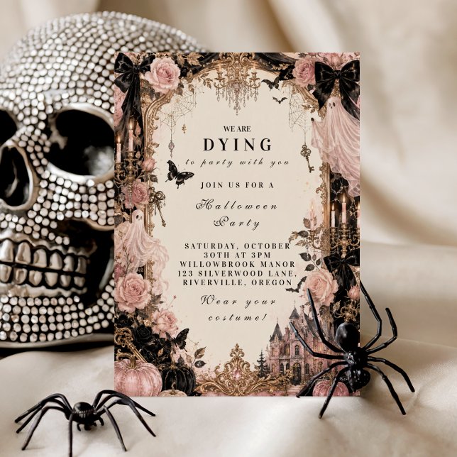 Elegant Pink Halloween Party Invitation (Creator Uploaded)