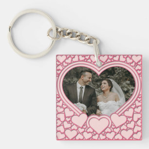 Elegant Pink Heart Key Ring