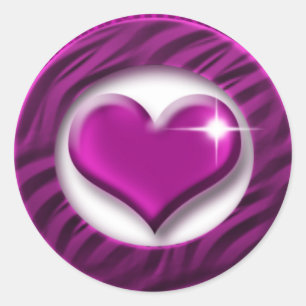 Elegant pink heart stickers