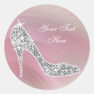Elegant Pink High Heel Shoe Stickers