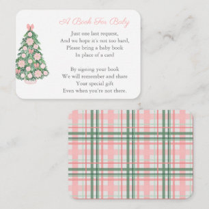 Elegant Pink Holidays Baby Shower Bring A Book Enclosure Card