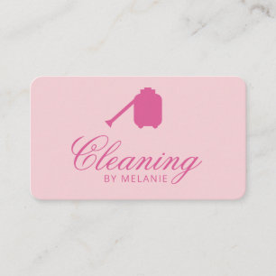 Elegant Pink House Cleaning Service Business Card