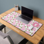 Elegant Pink Hydragea Flowers Pattern Monogram Desk Mat<br><div class="desc">Transform your workspace with the Elegant Pink Hydrangea Flowers Pattern Monogram Desk Mat. Featuring a stunning pink hydrangea design paired with a personalised monogram, this desk mat brings a touch of sophistication and beauty to any desk. Its large surface provides ample space for your keyboard, mouse, and other essentials, while...</div>