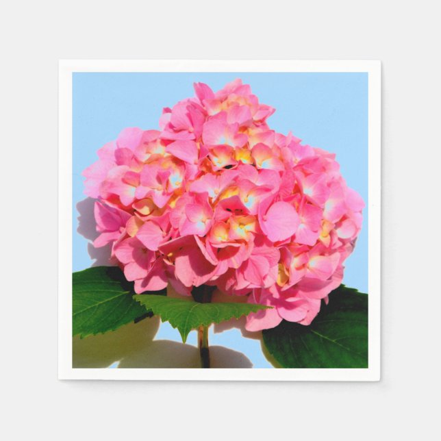 Elegant Pink Hydrangea floral Napkin (Front)