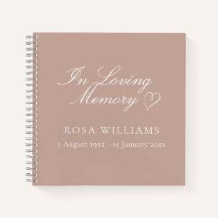 Elegant Pink In Loving Memory Funeral Guest Book