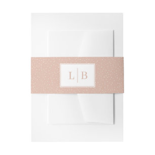 Elegant Pink Initials Invitation Belly Band