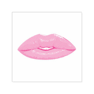 Elegant Pink Kiss Lip Self-inking Stamp
