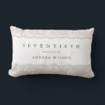 Elegant Pink Lace 70th Birthday Gift Lumbar Cushion<br><div class="desc">Elegant Pink Lace 70th Birthday Party Gift Pillow Cushion

See matching collection in Niche and Nest Store</div>