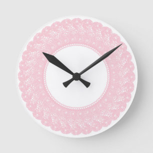Elegant pink lace clock