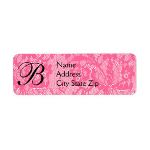 Elegant Pink Lace Monogram