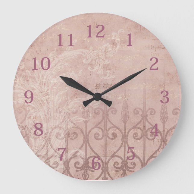 Elegant Pink Large Clock (Front)