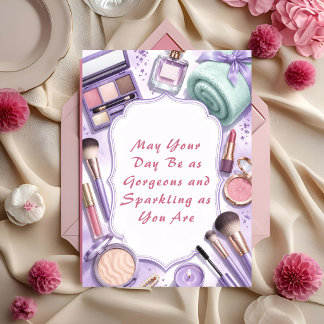 Elegant Pink & Lavender Wishes Card