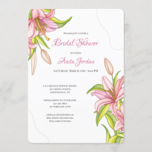 Elegant Pink Lilies Invitation