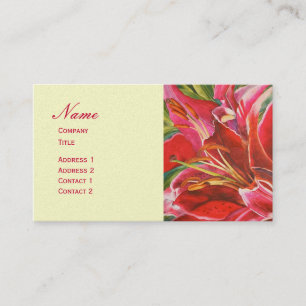 Elegant Pink Lily Designer Watercolor Profile Card