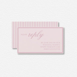Elegant Pink Lines Wedding Enclosure Card