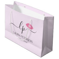 Elegant pink lips handwritten script calligraphy