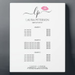 Elegant pink lips handwritten script calligraphy plaque<br><div class="desc">Beautiful and modern design featuring pink watercolor lips and elegant calligraphy font. Simply add your initials between the symbols and customise the text.</div>