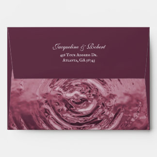 Elegant Pink Liquid Chrome Water Wedding Envelope