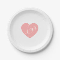 Elegant Pink Love Heart Script Personalized Party 