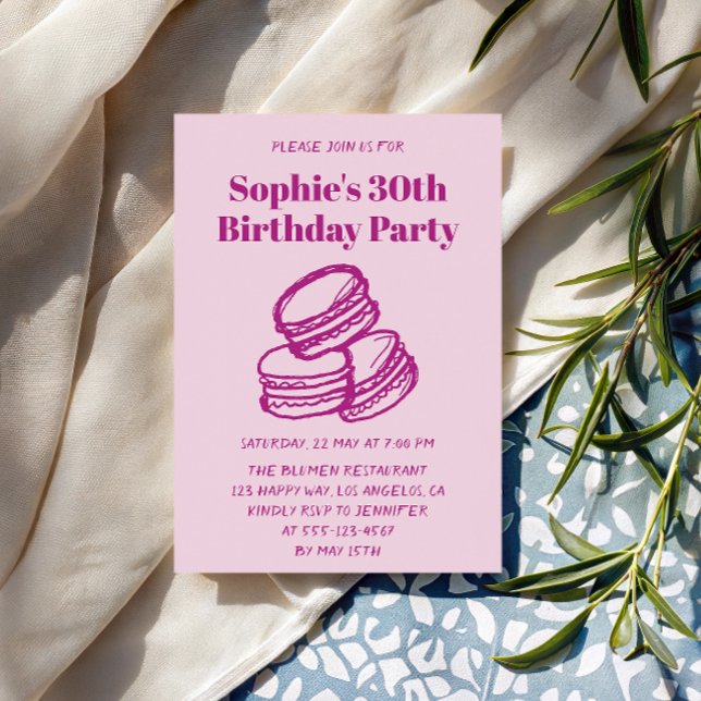 Elegant Pink Macaron 30th Birthday Party  Invitation (Creator Uploaded)