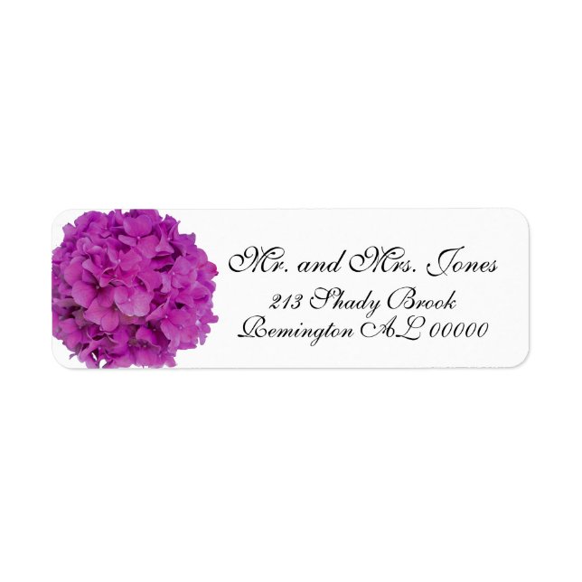 Elegant pink magenta floral hydrangeas roses  (Front)