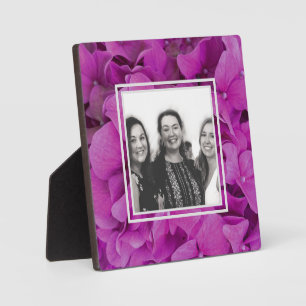 Elegant pink magenta floral hydrangeas roses plaque
