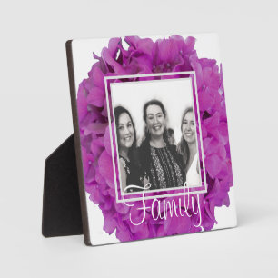 Elegant pink magenta floral hydrangeas roses plaque