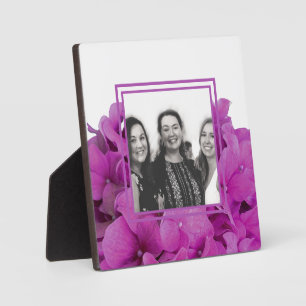 Elegant pink magenta floral hydrangeas roses plaque