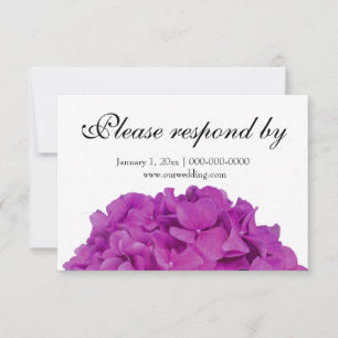 Elegant pink magenta floral hydrangeas roses RSVP Save The Date