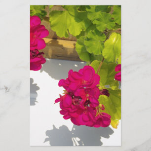 Elegant pink magenta red floral flowers stationery