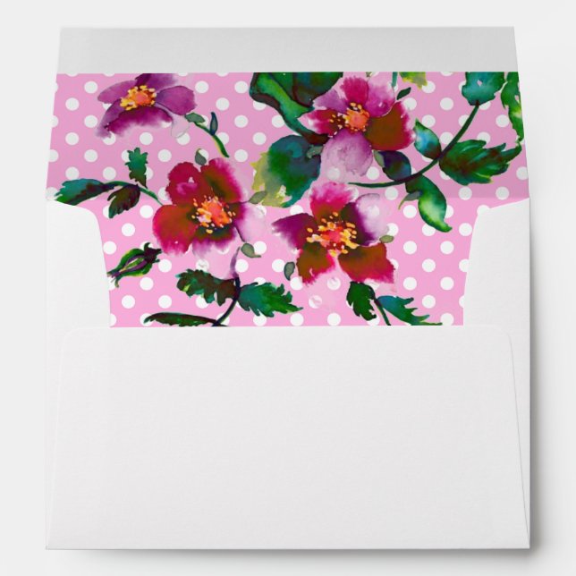 Elegant pink magenta watercolor florals envelopes (Back (Bottom))