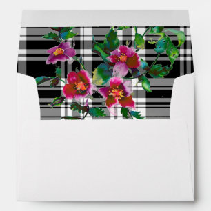 Elegant pink magenta watercolor florals envelopes