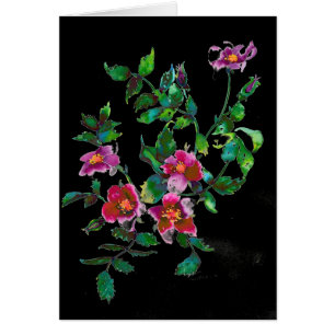 Elegant pink magenta watercolor florals roses