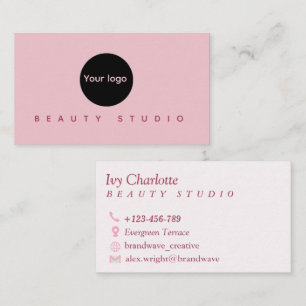 Elegant Pink Makeup Artist & Salon Business Card